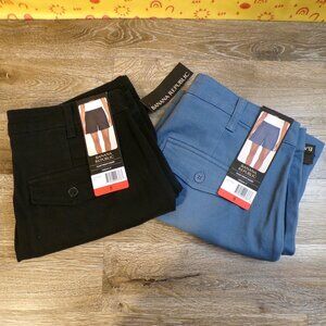 BANANA REPUBLIC 2 Pair Women's NWT Pleat Front Shorts Black & Blue Size 8